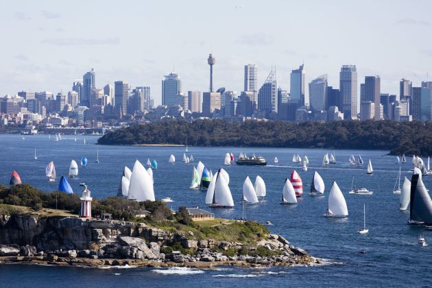 The fleet off South Head last year. Photo credit Andrea Francolini, CYCA